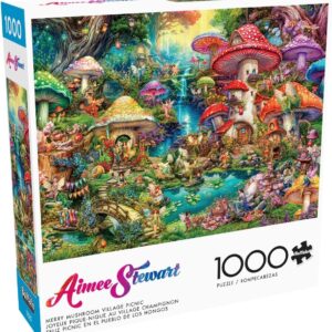 Buffalo Games – Merry Mushroom Village Picnic – 1000 Piece Jigsaw Puzzle for Adults