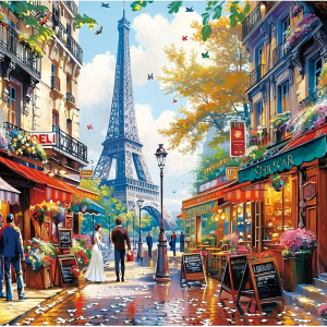 Eiffel Tower Couple 1000 Pieces Puzzle for Adults