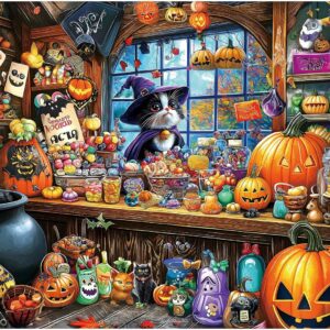 Halloween Witch Cat 1000 Piece Puzzle